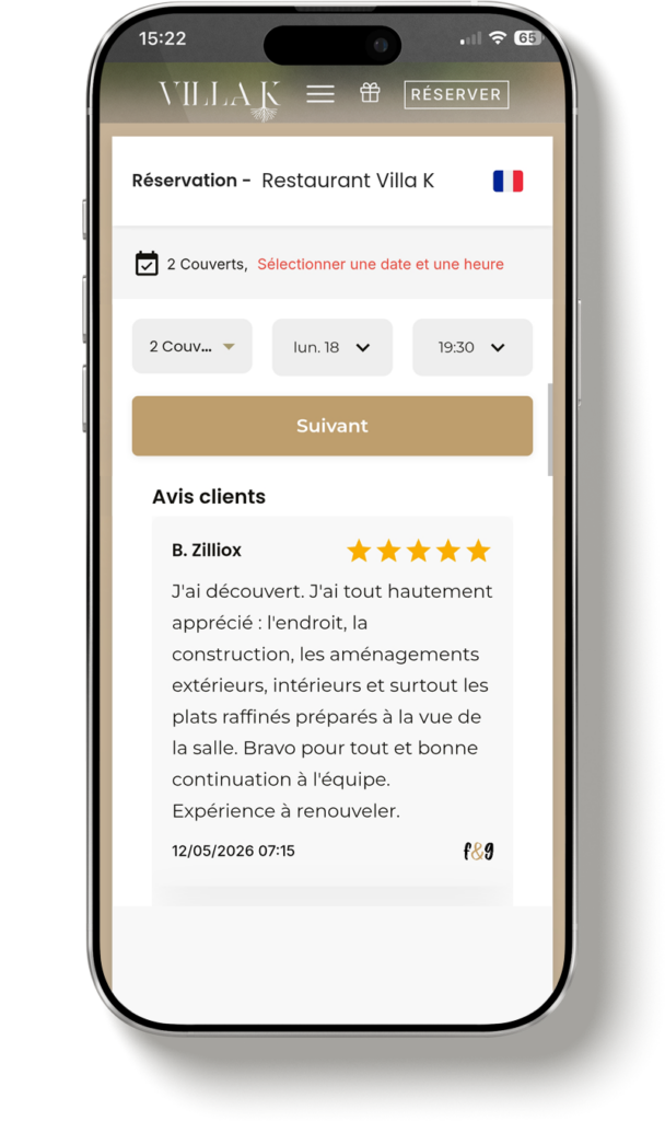 Appli foodandgood résa : réservations mobile
